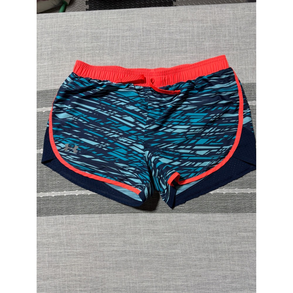 Under‎ Armour HeatGear Kids YXL EG Loose Fit Running Shorts Teal Orange Blue